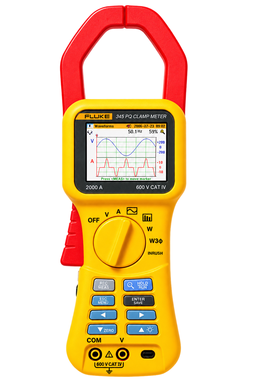 Fluke 345 — Analizador monofásico de calidad eléctrica